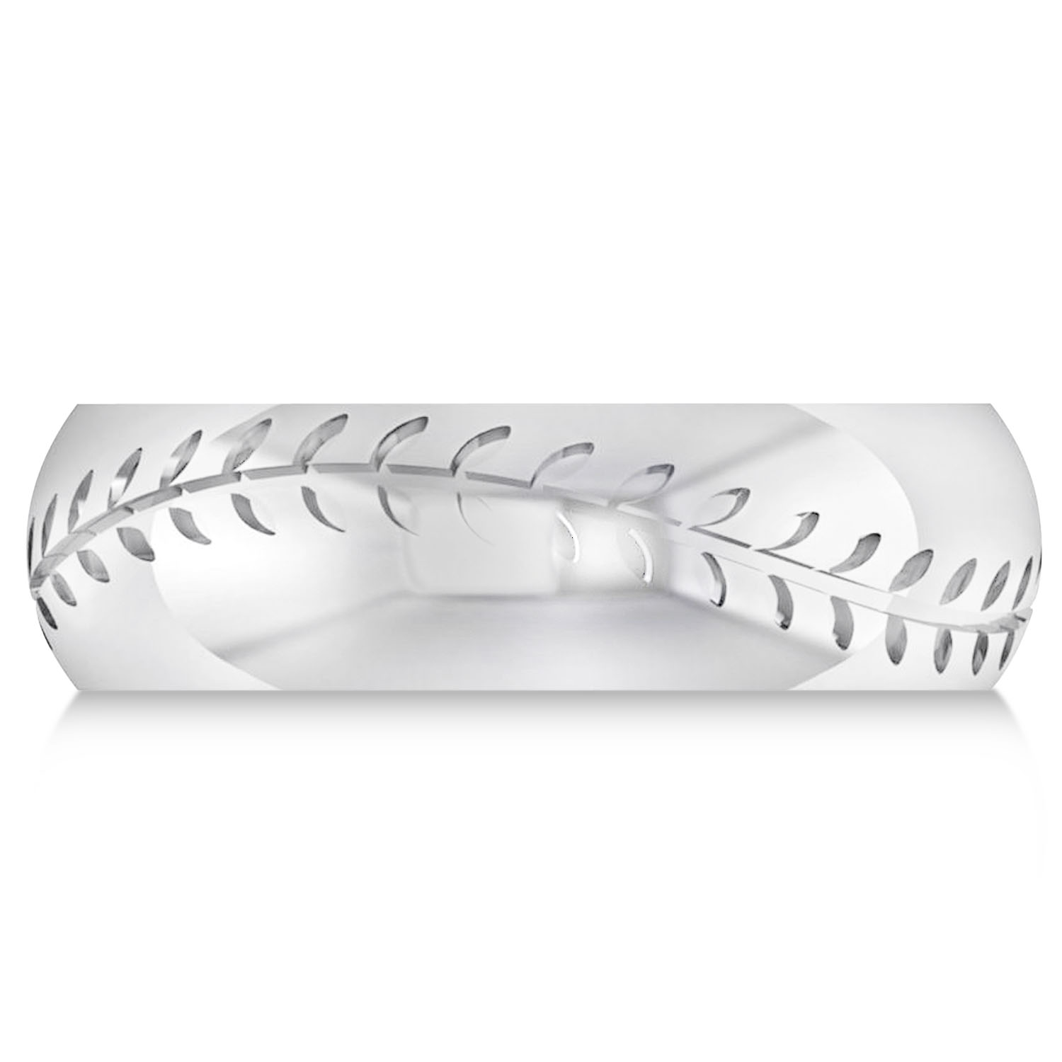 Men's Baseball Eternity Sports Band Ring 14k White Gold