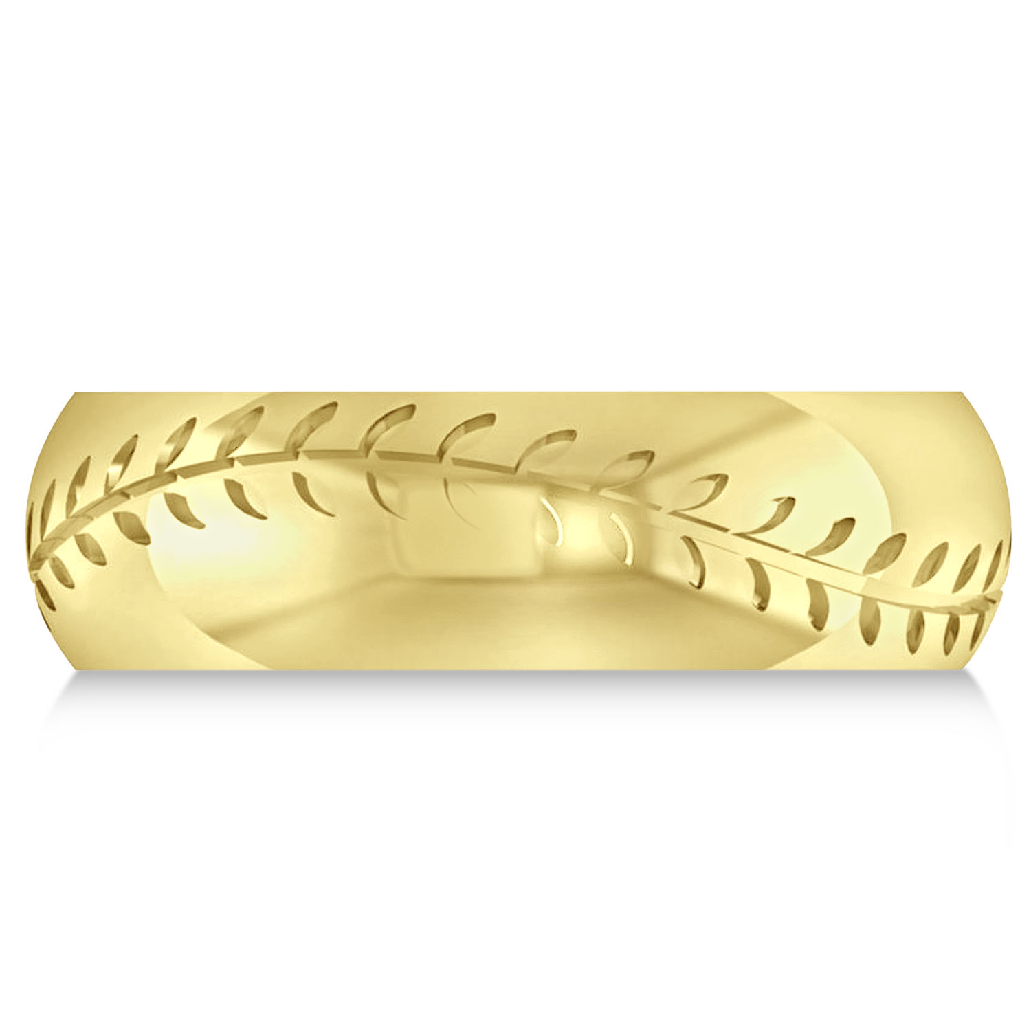 Men's Baseball Eternity Sports Band Ring 14k Yellow Gold AD2120