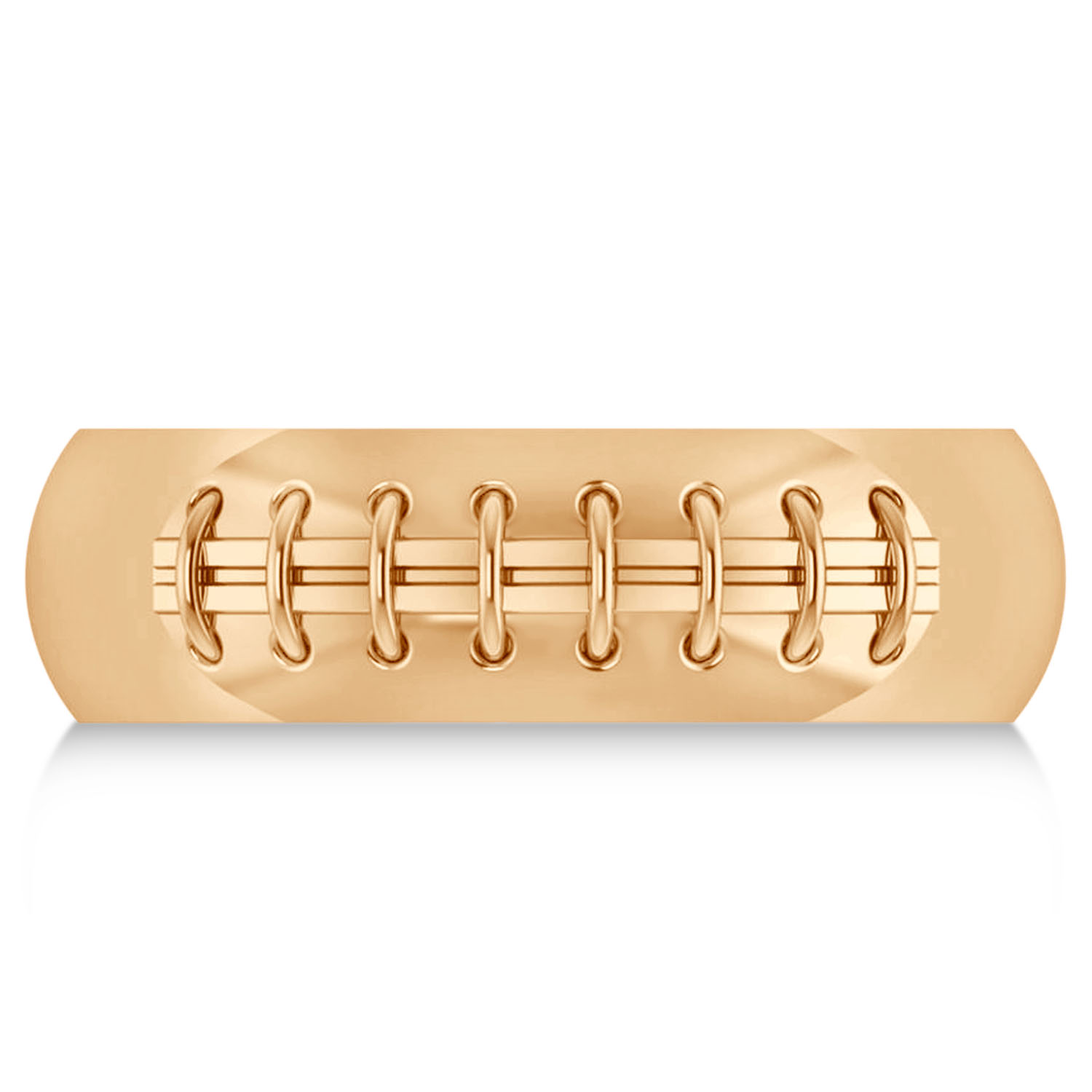 Men's Football Carved Sports Band Ring 14k Rose Gold