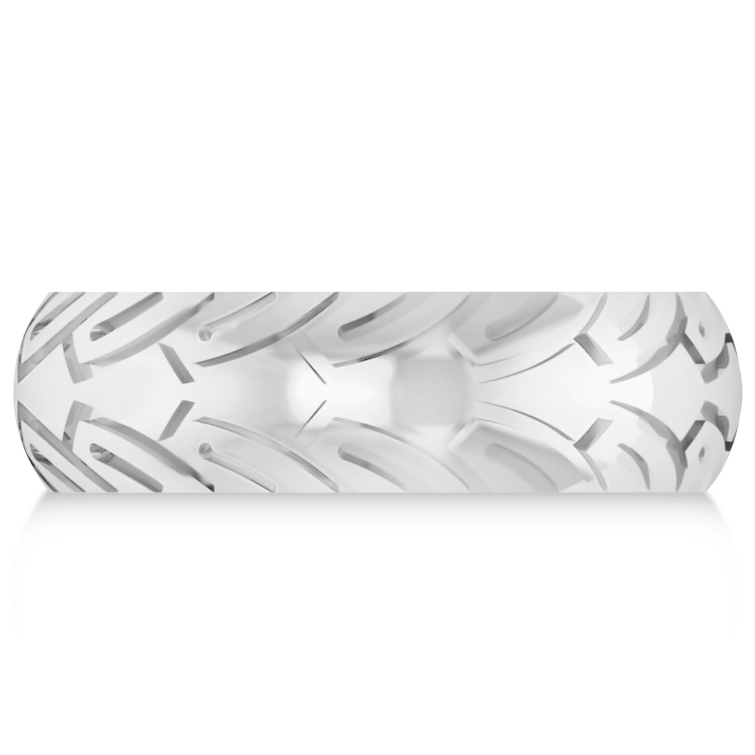 Men's Road Racing Eternity Sports Band Ring 14k White Gold
