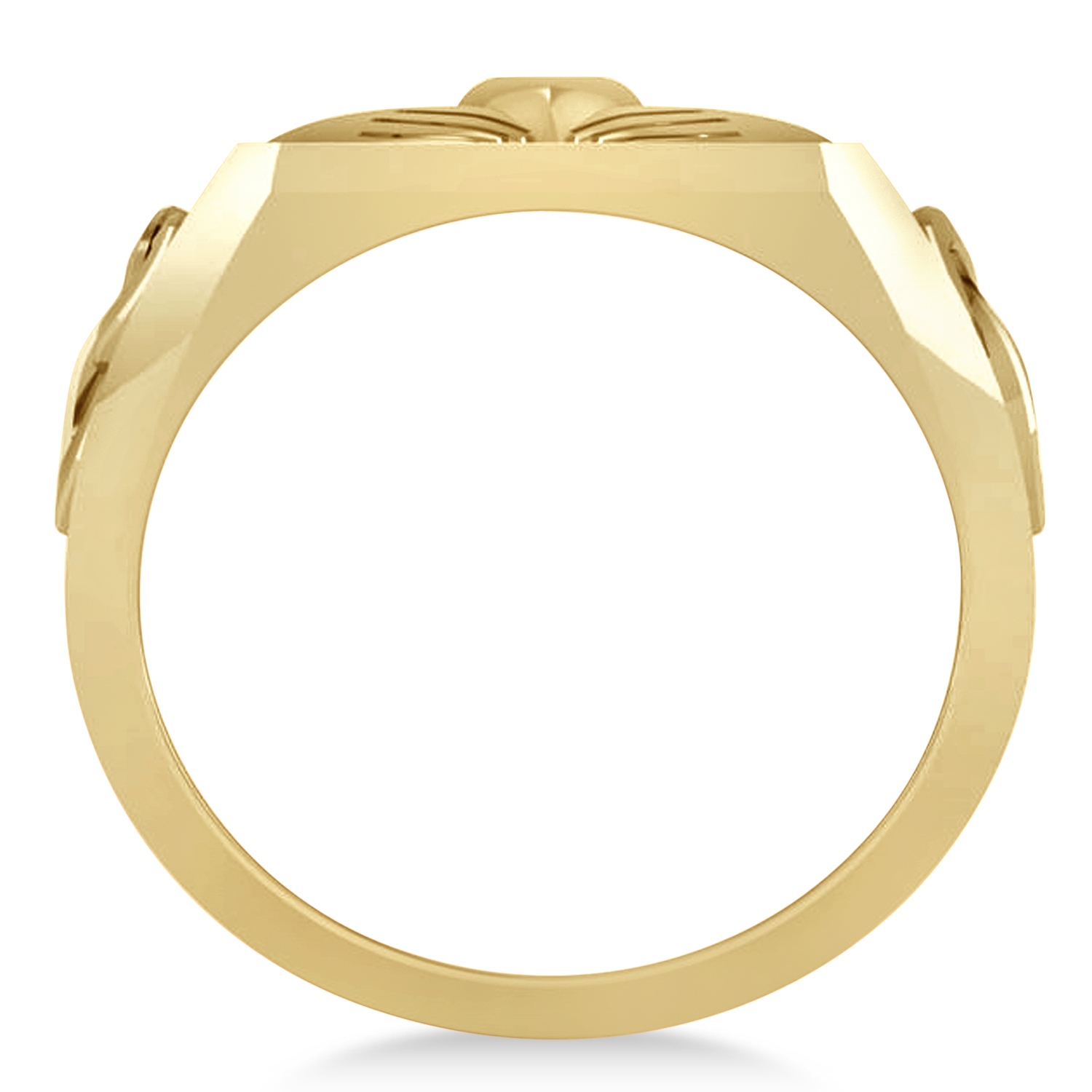 Men's Celtic Claddagh and Irish Trinity Ring 14K Yellow Gold