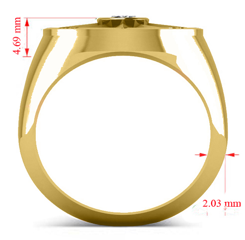 Men's Diamond Nautical Compass Fashion Ring 14k Yellow Gold (0.25ct)