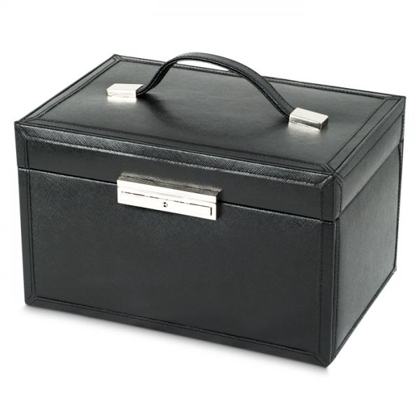 Women's 2 Drawer Genuine Leather Jewelry Box w/ Mirror Travel Case
