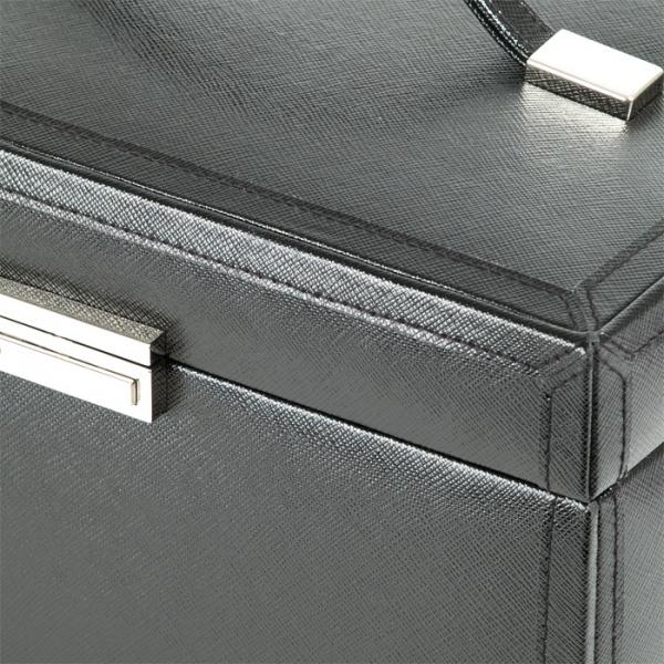 Women's 2 Drawer Genuine Leather Jewelry Box w/ Mirror Travel Case