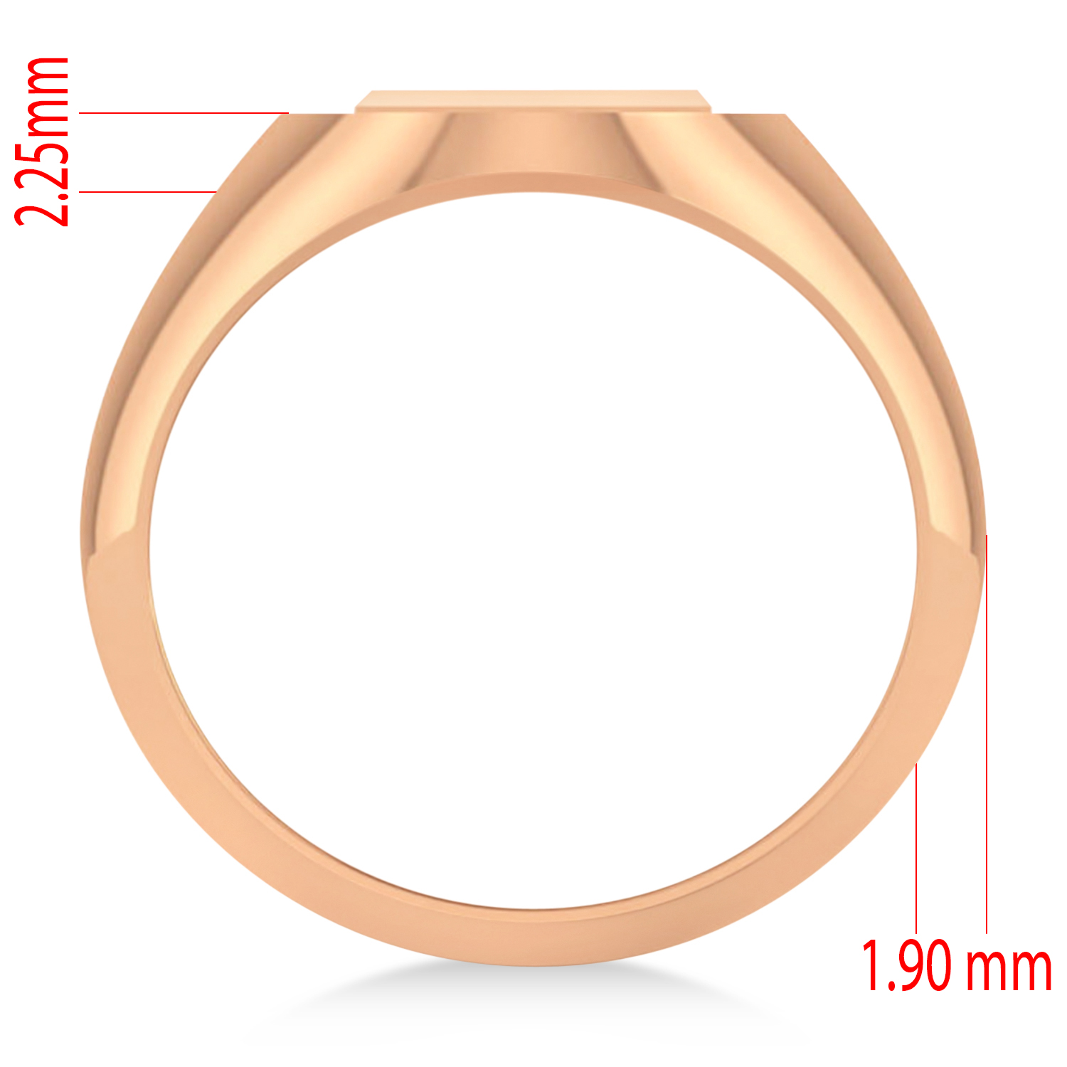 Men's Holy Cross Fashion Signet Ring 14k Rose Gold