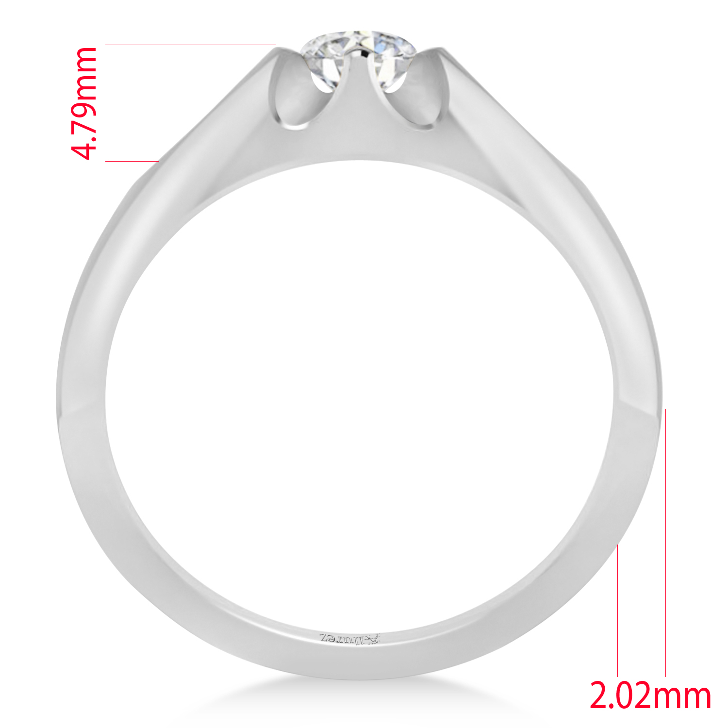 Men's Solitaire Diamond Ring 14k White Gold (0.50ct)