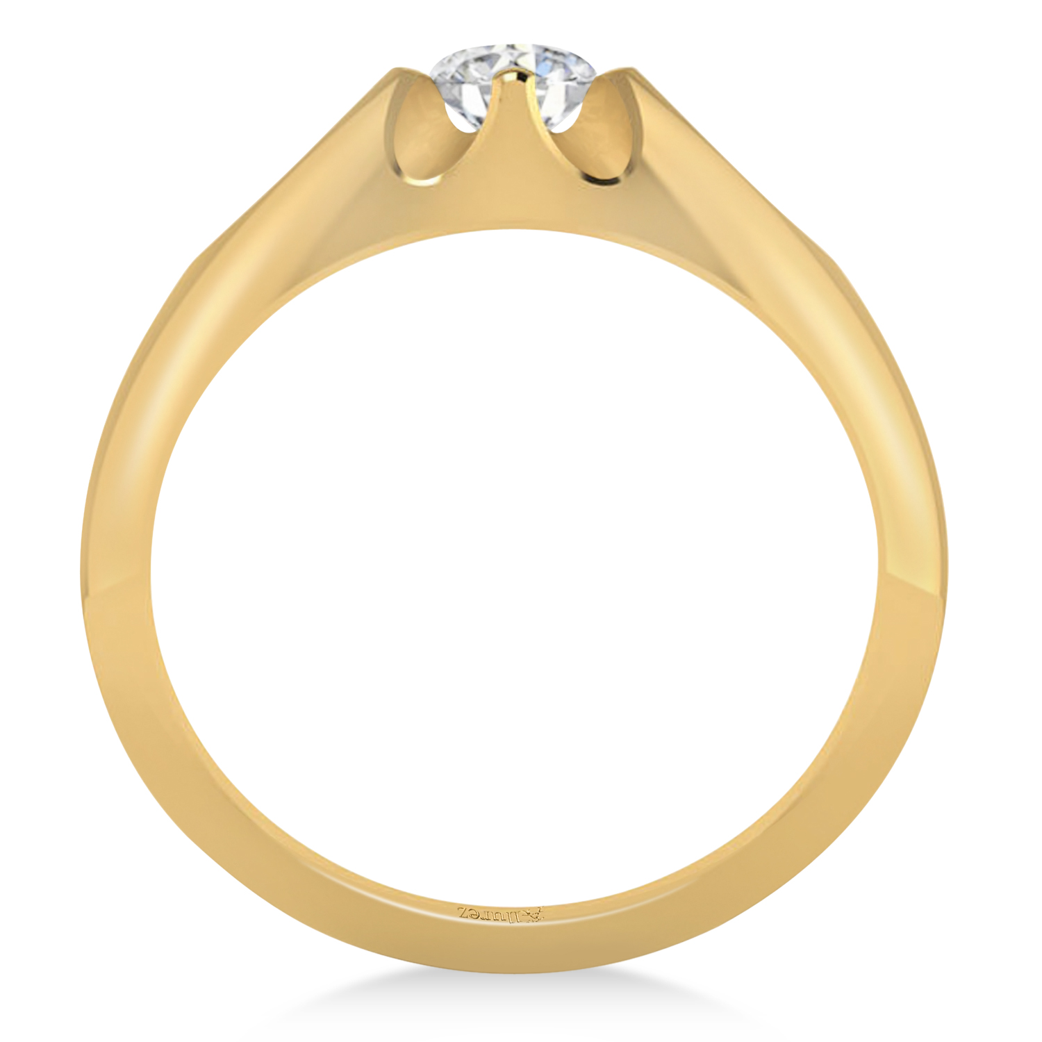 Men's Solitaire Diamond Ring 14k Yellow Gold (0.50ct)