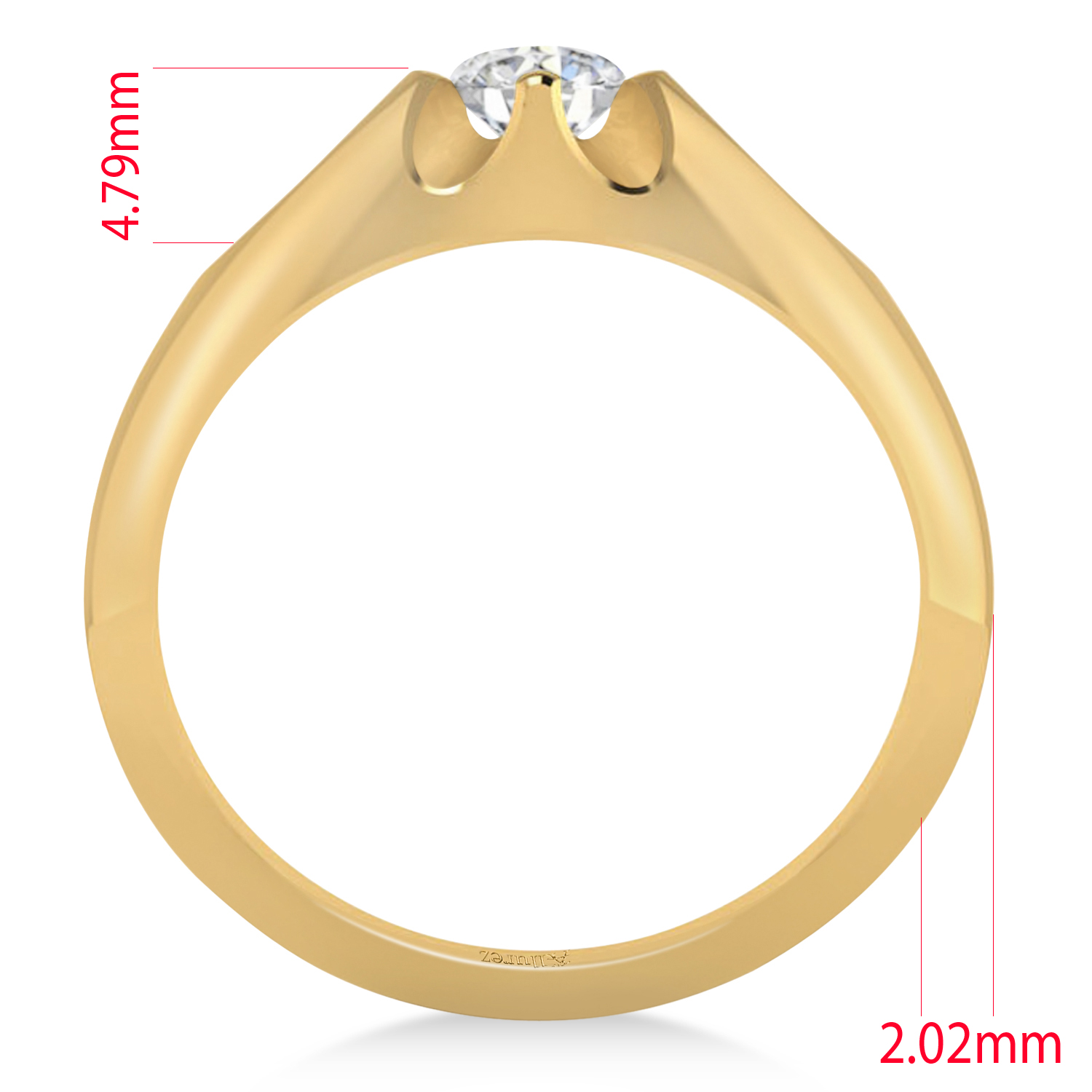 Men's Solitaire Diamond Ring 14k Yellow Gold (0.50ct)