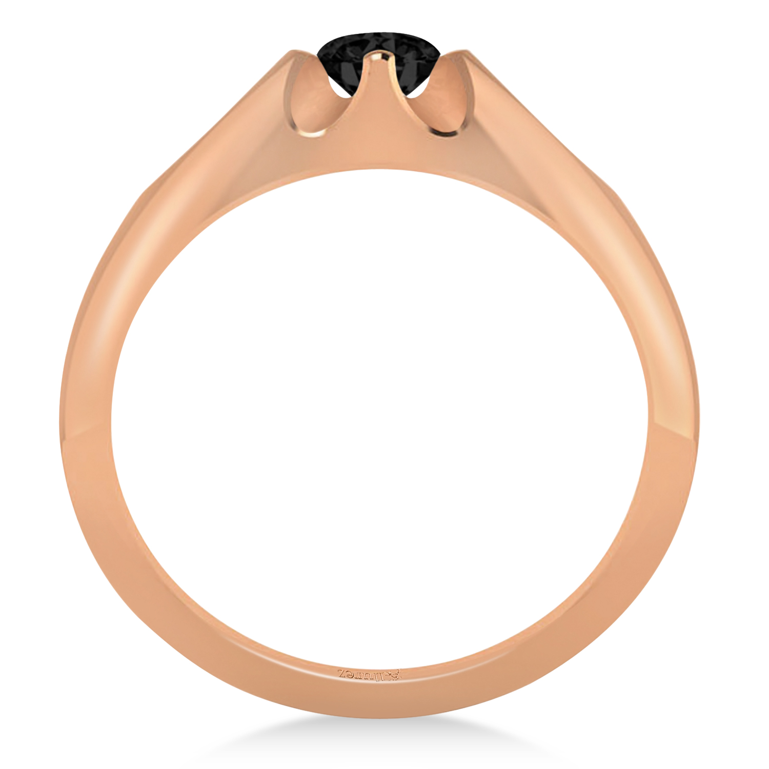 Men's Solitaire Black Diamond Ring 14k Rose Gold (0.50ct)