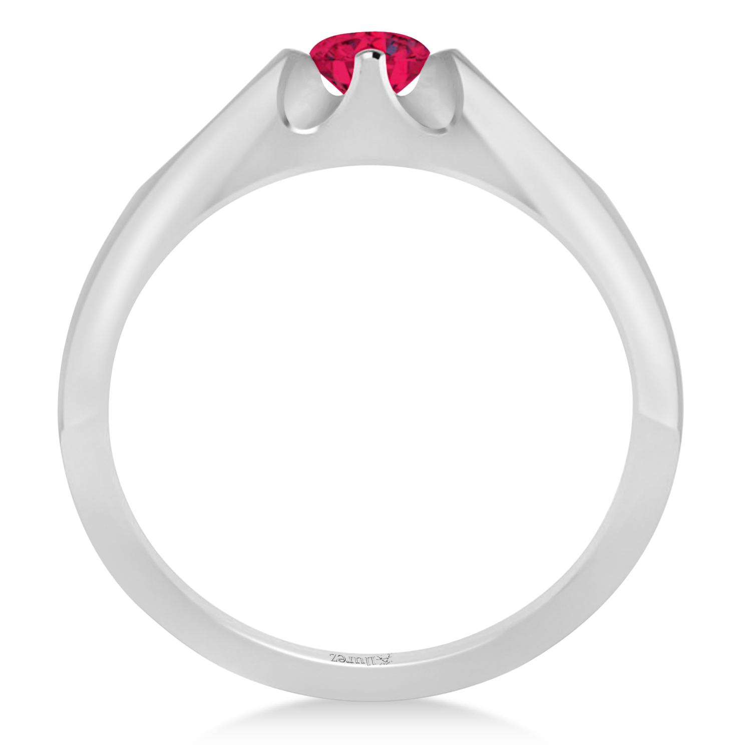 Men's Solitaire Ruby Ring 14k White Gold (0.50ct)