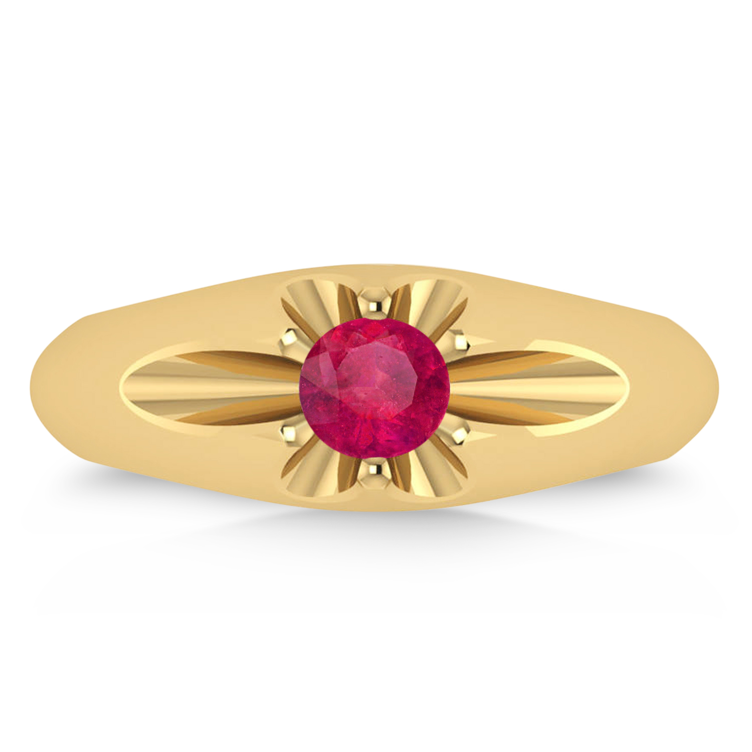 Men's Solitaire Ruby Ring 14k Yellow Gold (0.50ct)