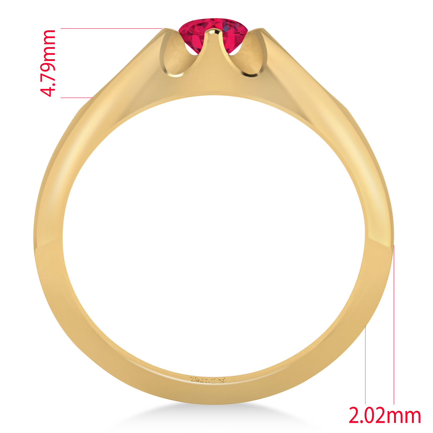 Men's Solitaire Ruby Ring 14k Yellow Gold (0.50ct)