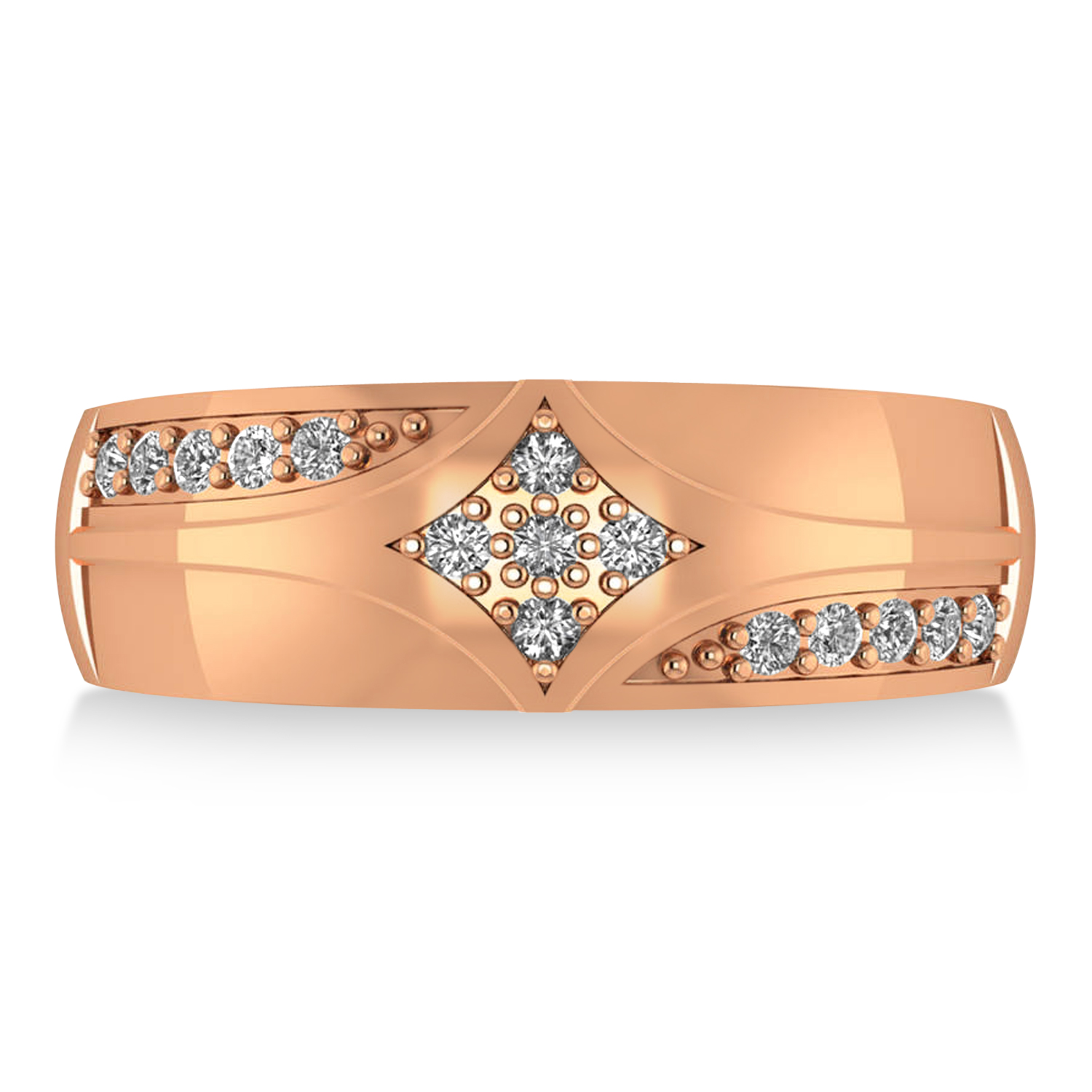 Diamond Gents Ring/Wedding Band For Men 14k Rose Gold (0.30ct)