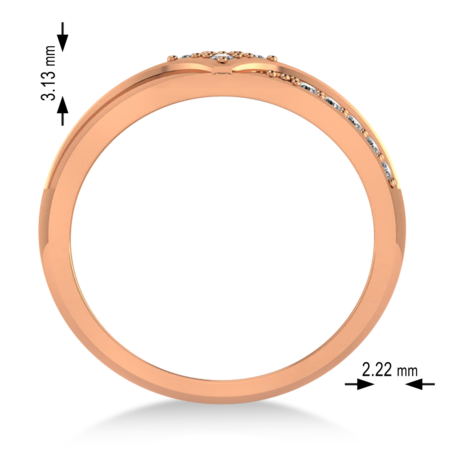 Diamond Gents Ring/Wedding Band For Men 14k Rose Gold (0.30ct)