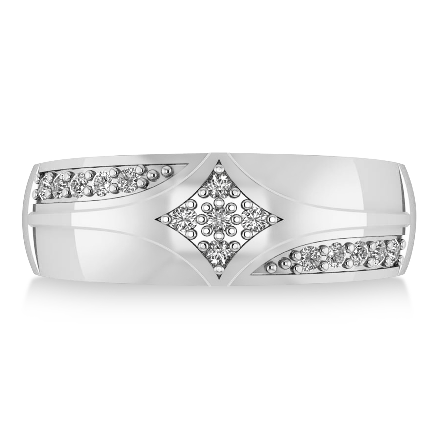 Diamond Gents Ring/Wedding Band For Men 14k White Gold (0.30ct)