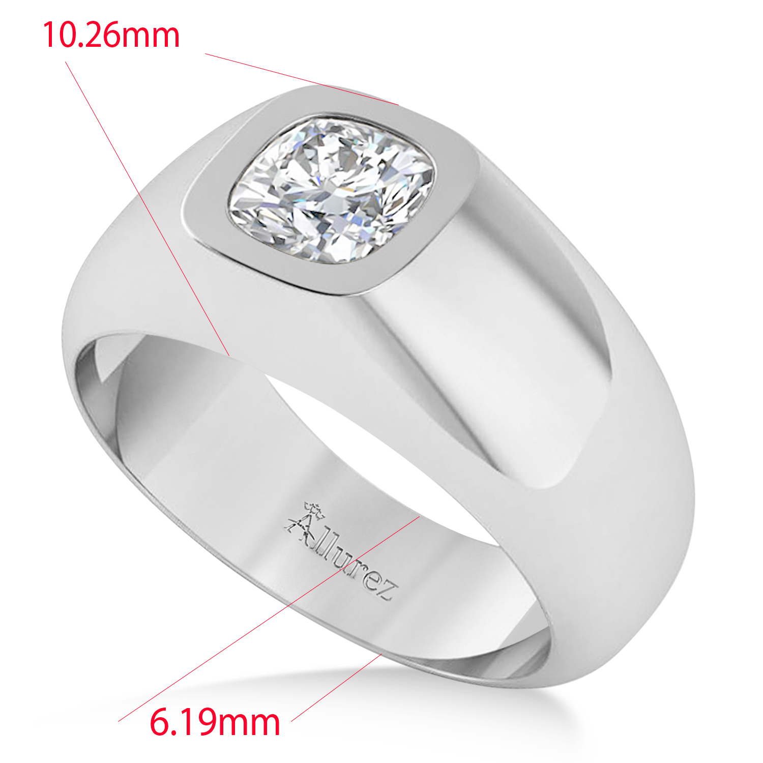 Men's Diamond Gypsy Ring 14k White Gold (1.00ct)