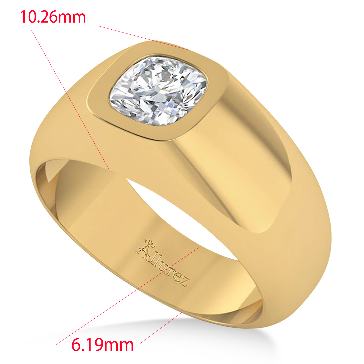Men's Diamond Gypsy Ring 14k Yellow Gold (1.00ct)