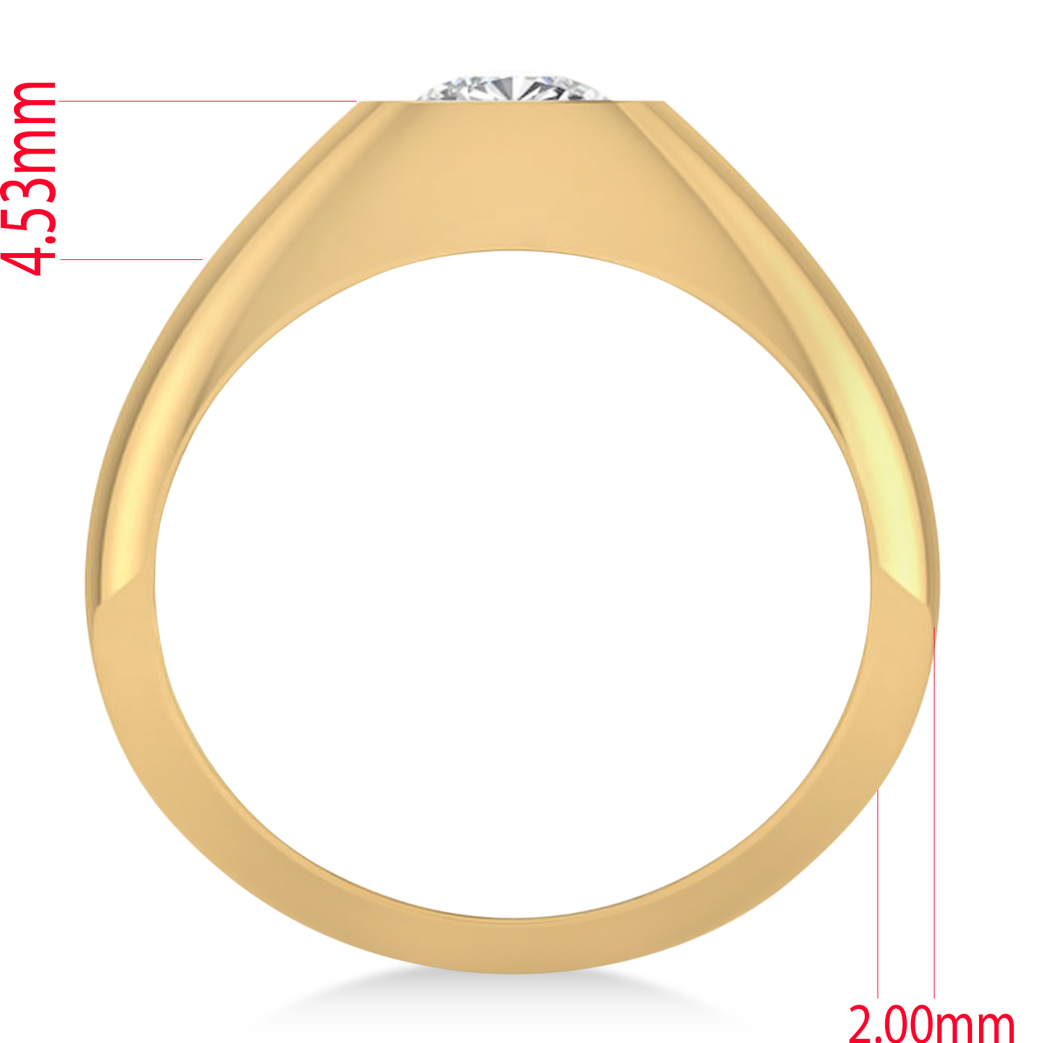 Men's Diamond Gypsy Ring 14k Yellow Gold (1.00ct)