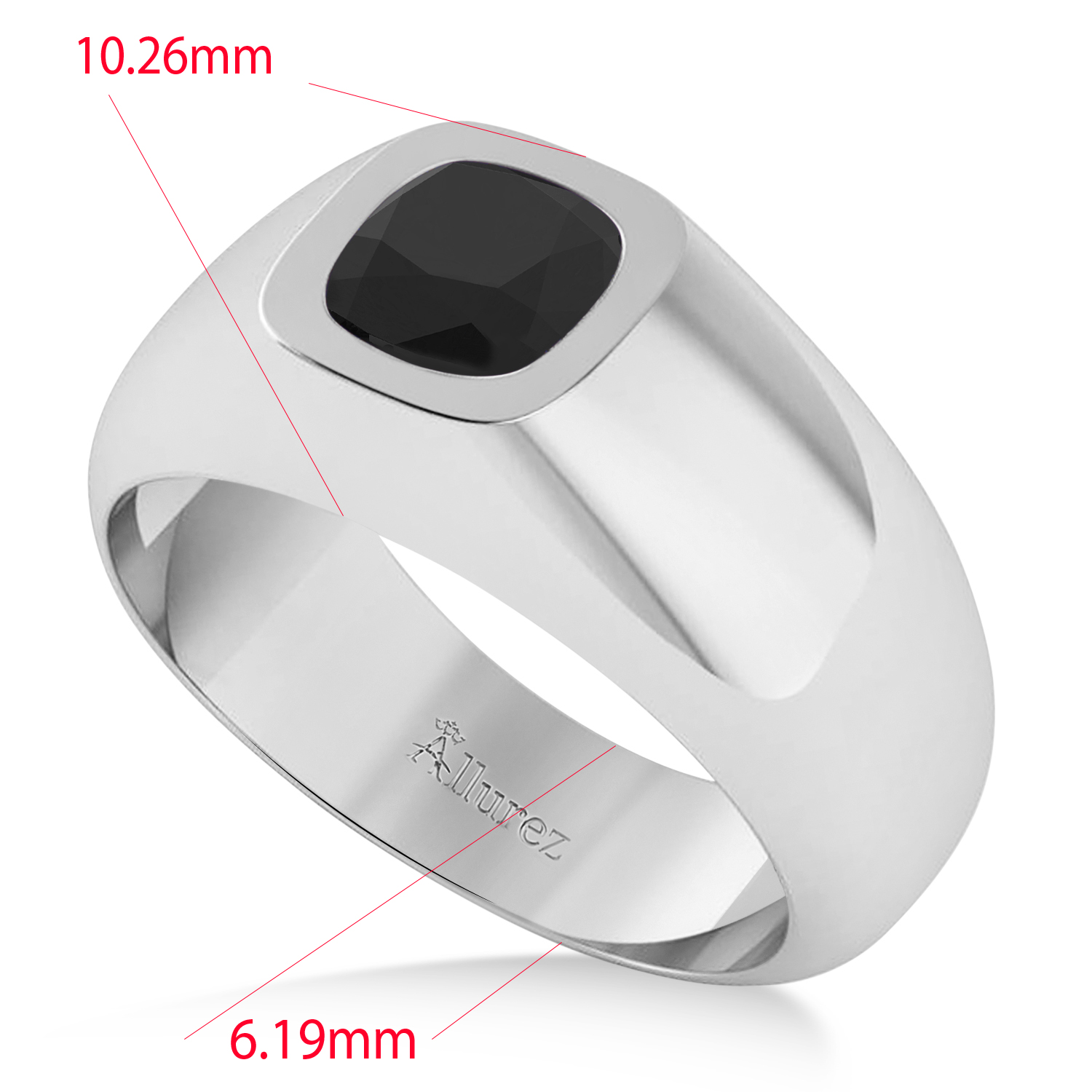 Men's Black Diamond Gypsy Ring 14k White Gold (1.00ct)