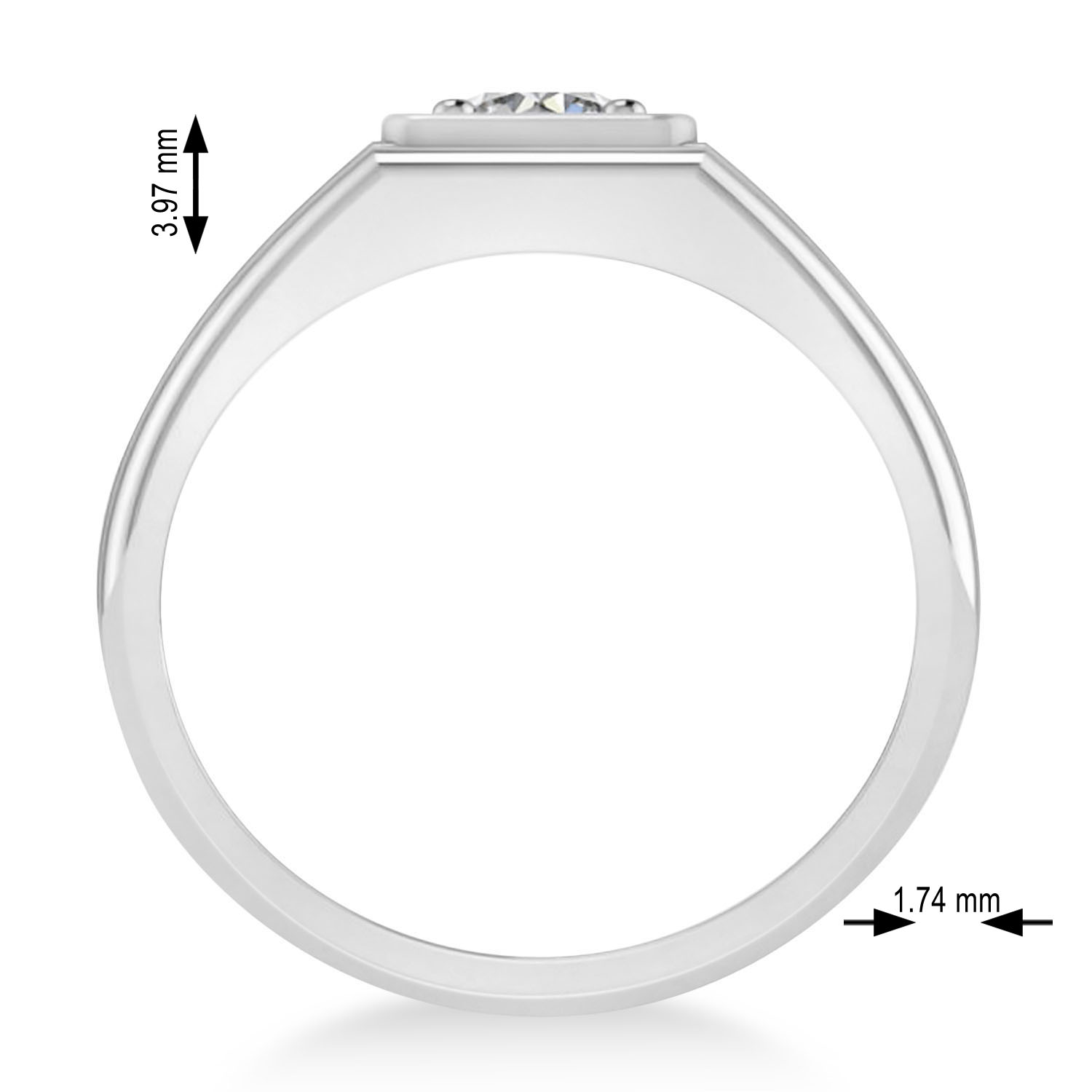 Men's Round Diamond Solitaire Ring 14k White Gold (0.75 ctw)