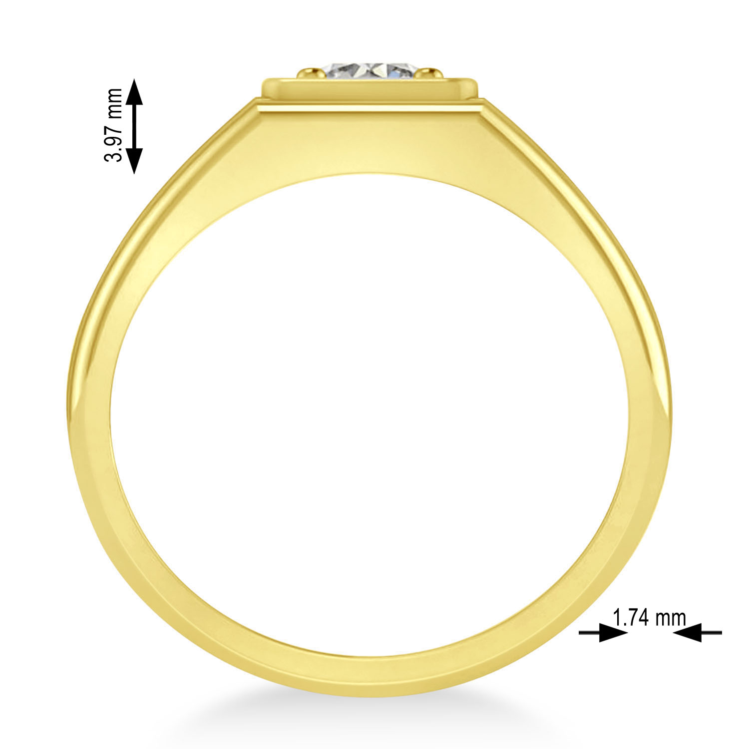 Men's Round Diamond Solitaire Ring 14k Yellow Gold (0.75 ctw)