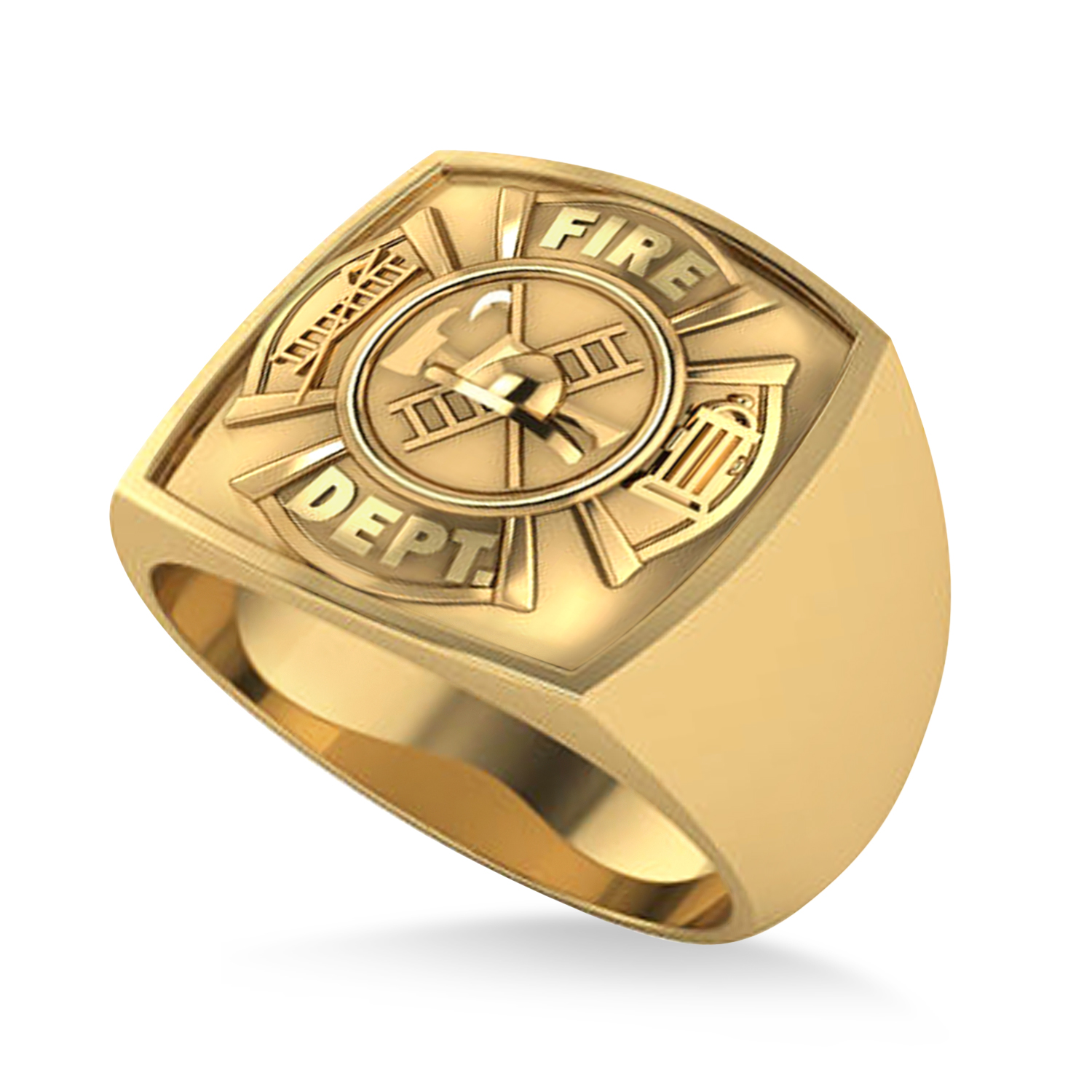 Fire Department Badge Ring 14k Yellow Gold