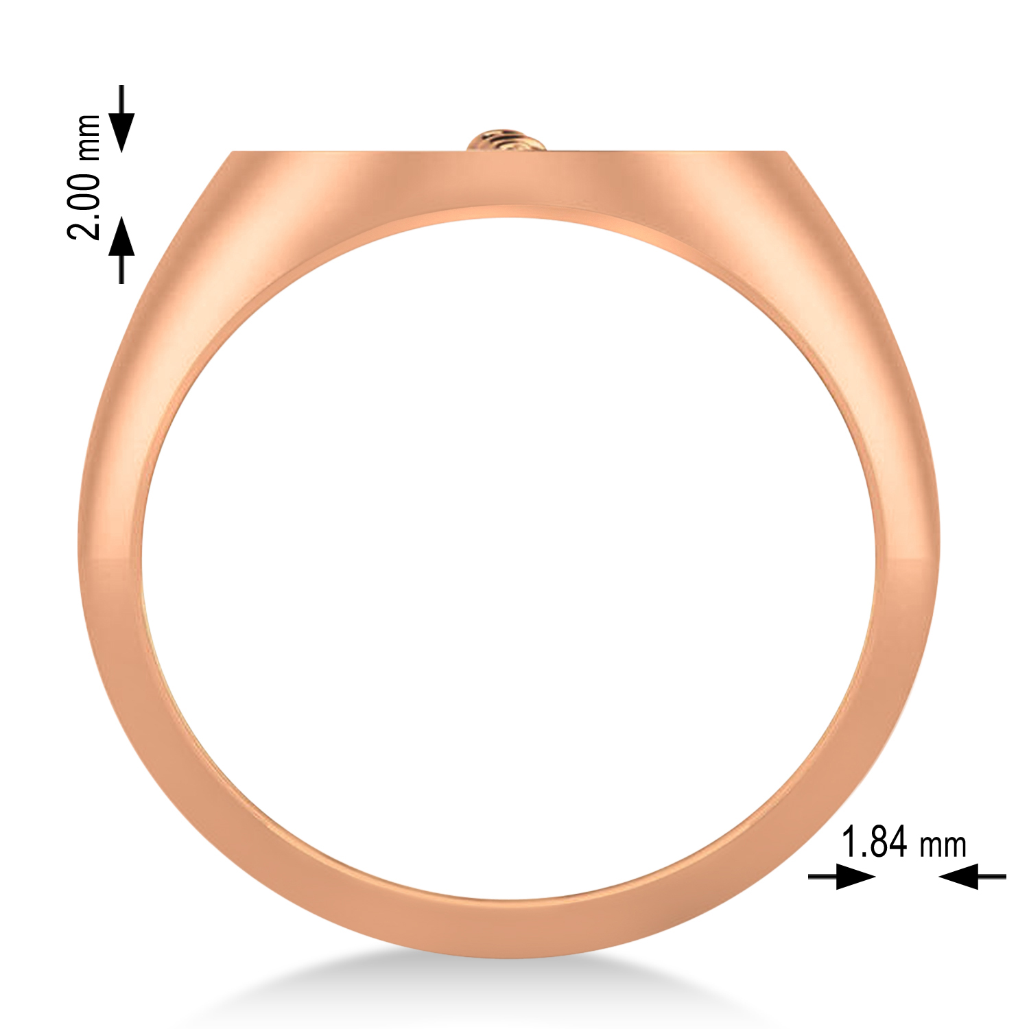 Emergency Medical Technician EMT Symbol Signet Ring 14k Rose Gold