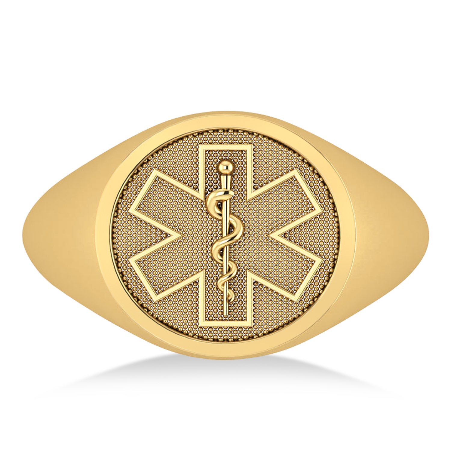 Emergency Medical Technician EMT Symbol Ring 14k Yellow Gold