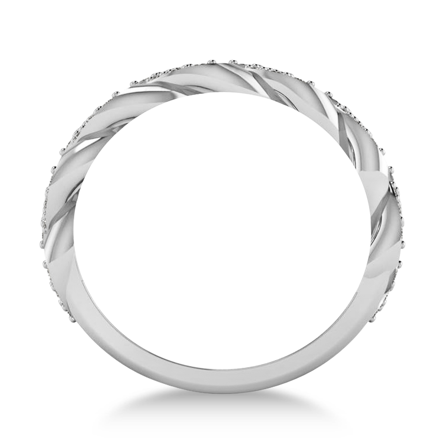 Diamond Novelty Chain Men's Ring 14k White Gold (0.63ct)