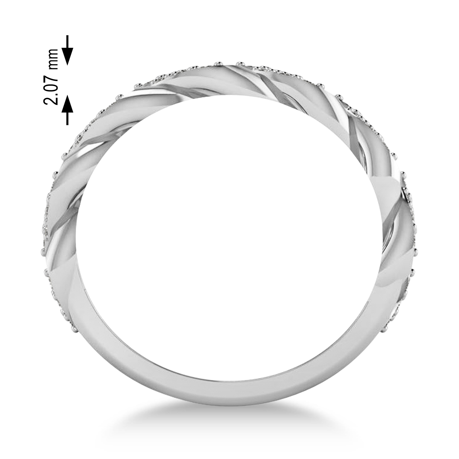 Diamond Novelty Chain Men's Ring 14k White Gold (0.63ct)