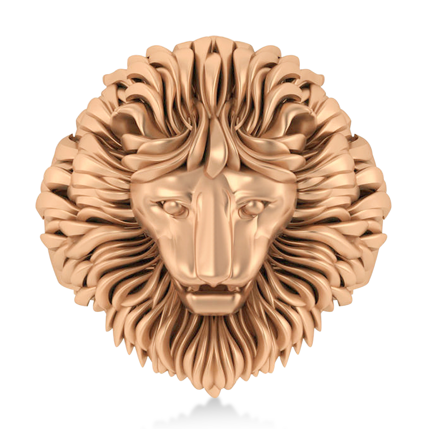 Men's Lion Head Ring 14K Rose Gold