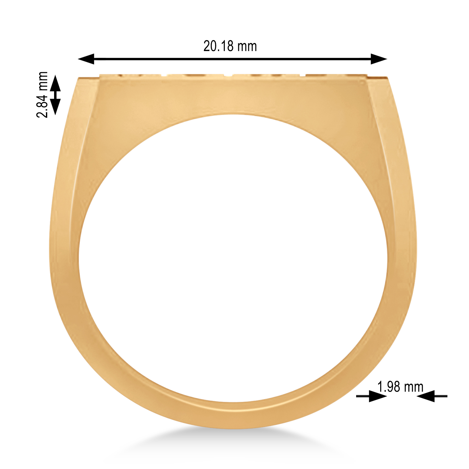 United States Army Men's Signet Fashion Ring 14k Rose Gold