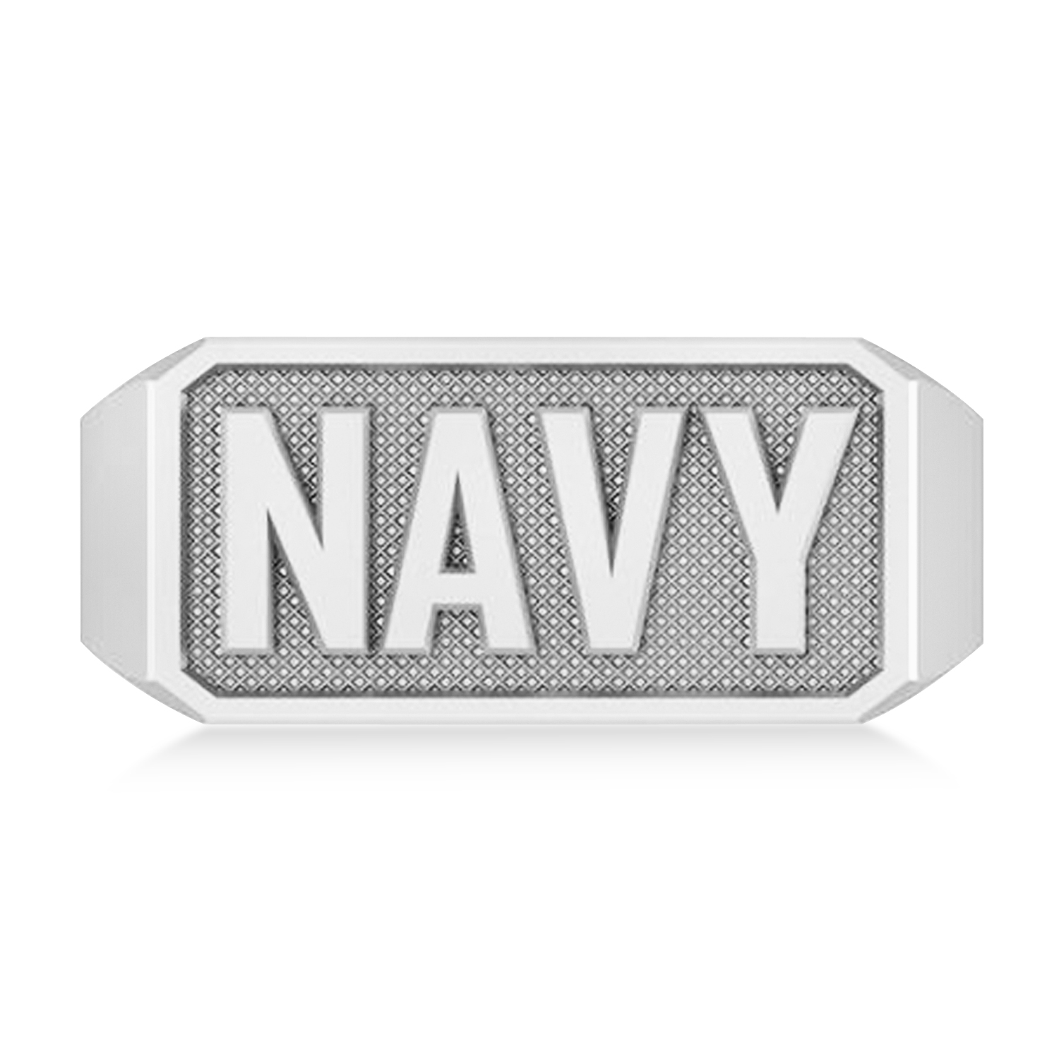 United States Navy Men's Signet Fashion Ring 14k White Gold