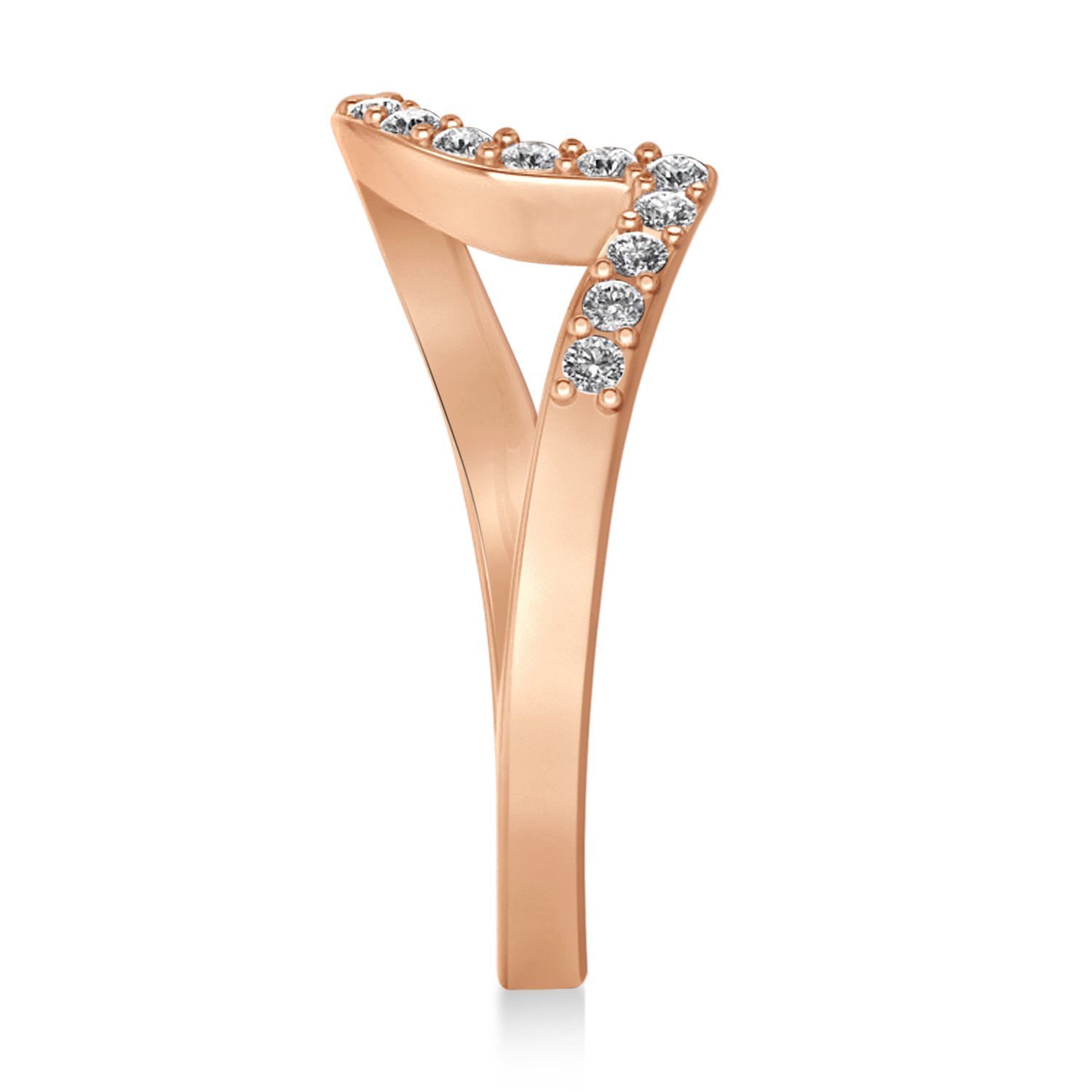 Diamond Accented Tension Set Wedding Band 14k Rose Gold (0.18ct)