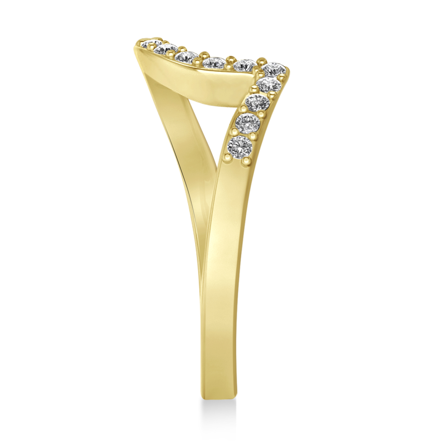 Diamond Accented Tension Set Wedding Band 14k Yellow Gold (0.18ct)