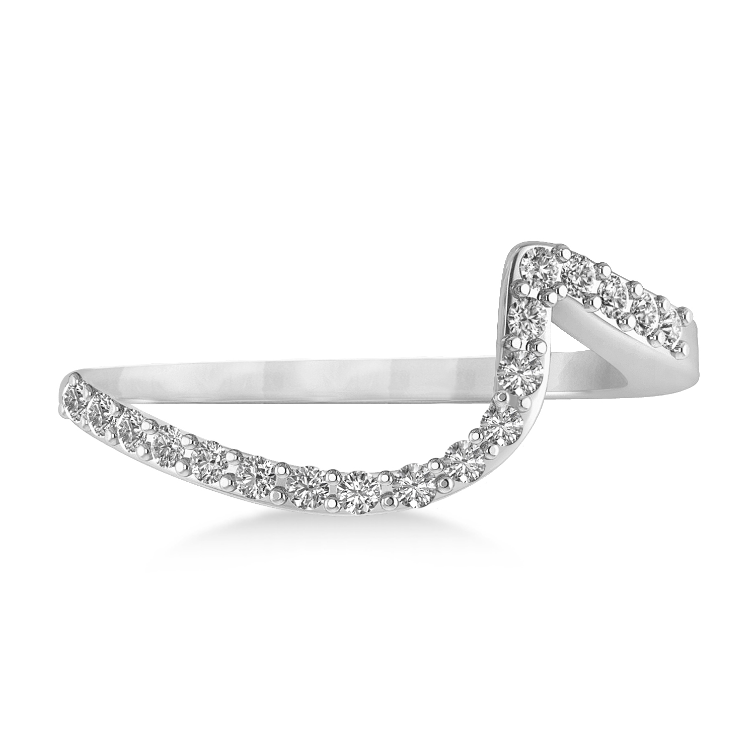 Lab Grown Diamond Accented Tension Set Wedding Band 18k White Gold (0.18ct)