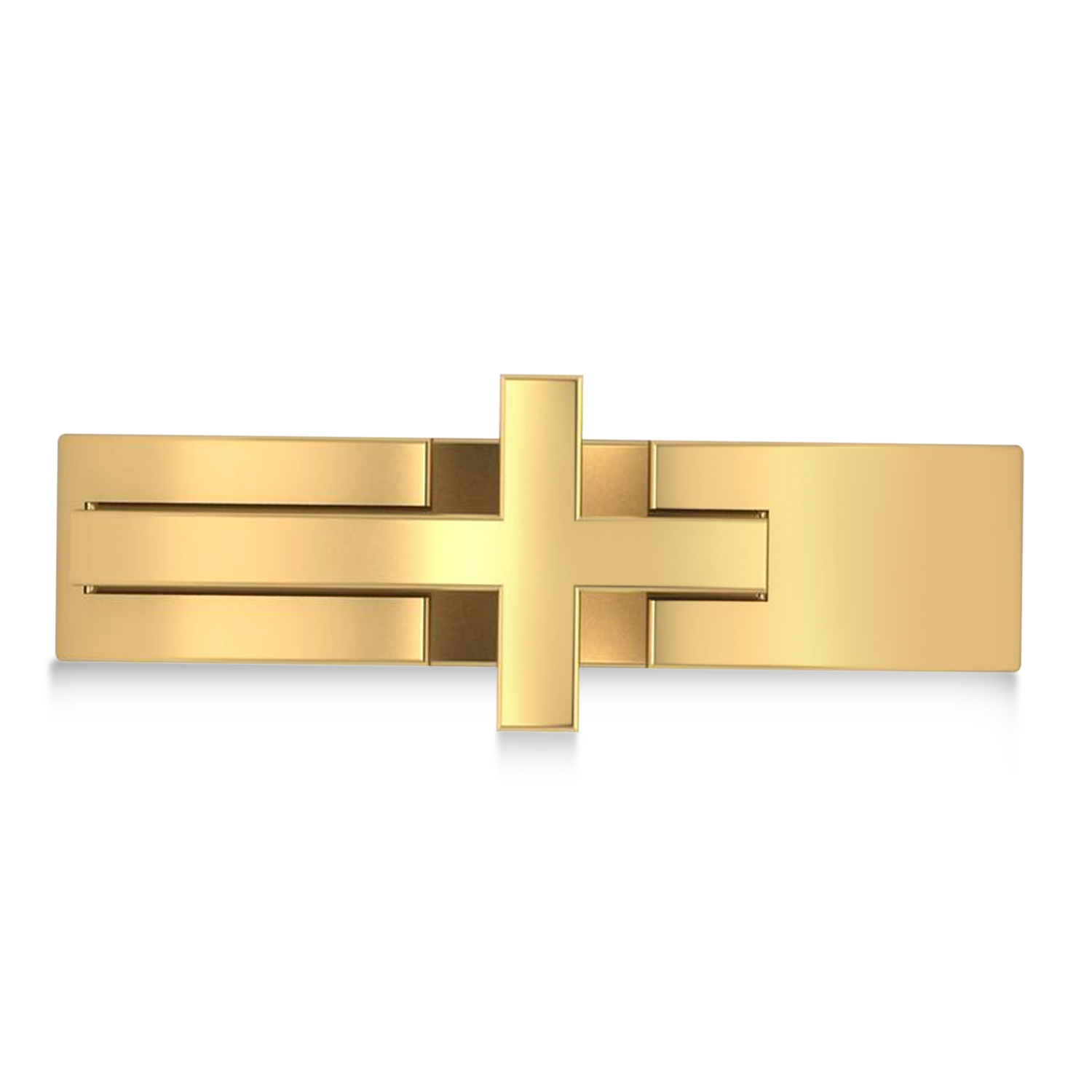 Mens Novelty Cross Ring in 14k Yellow Gold