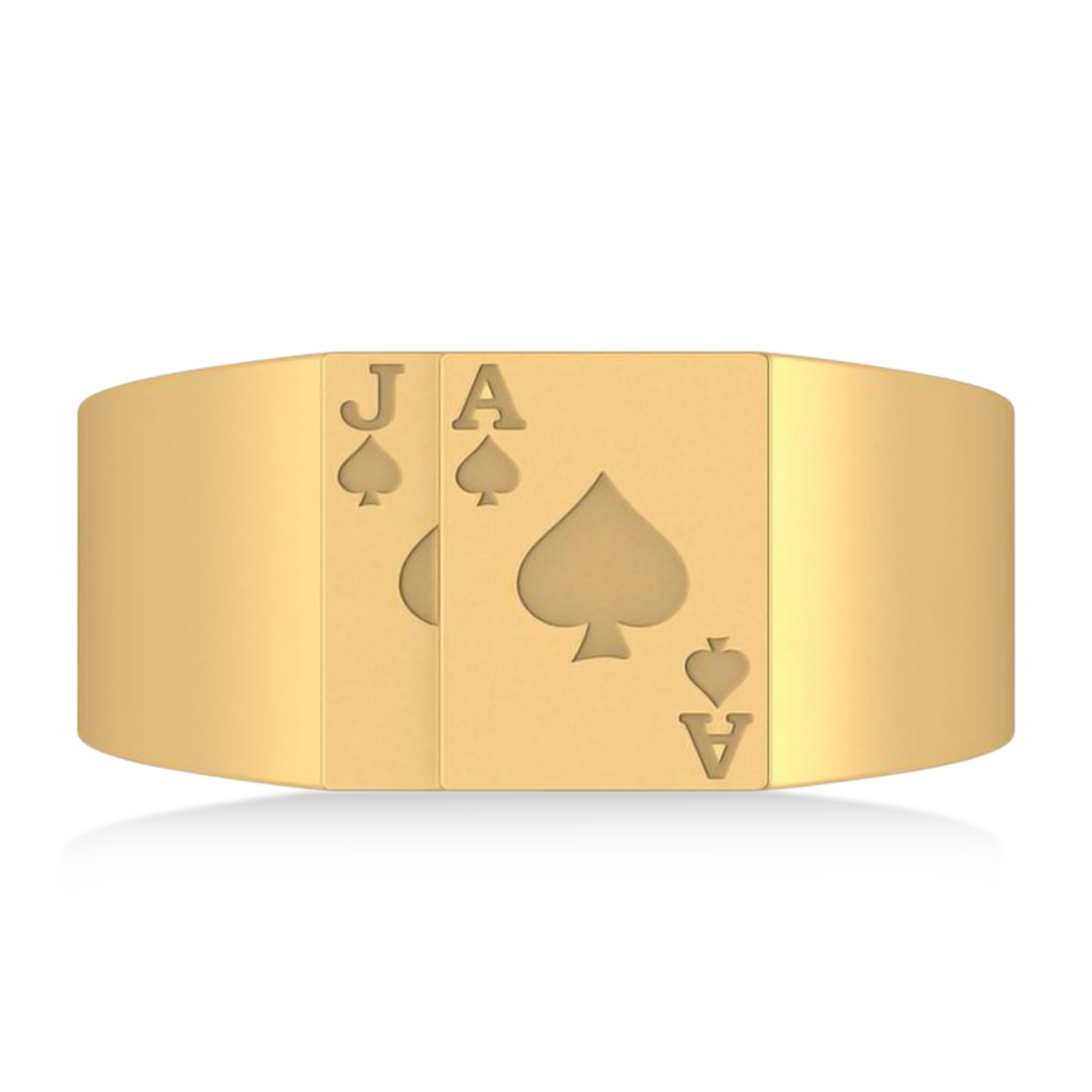 Men's Playing Card Ring 14K Yellow Gold