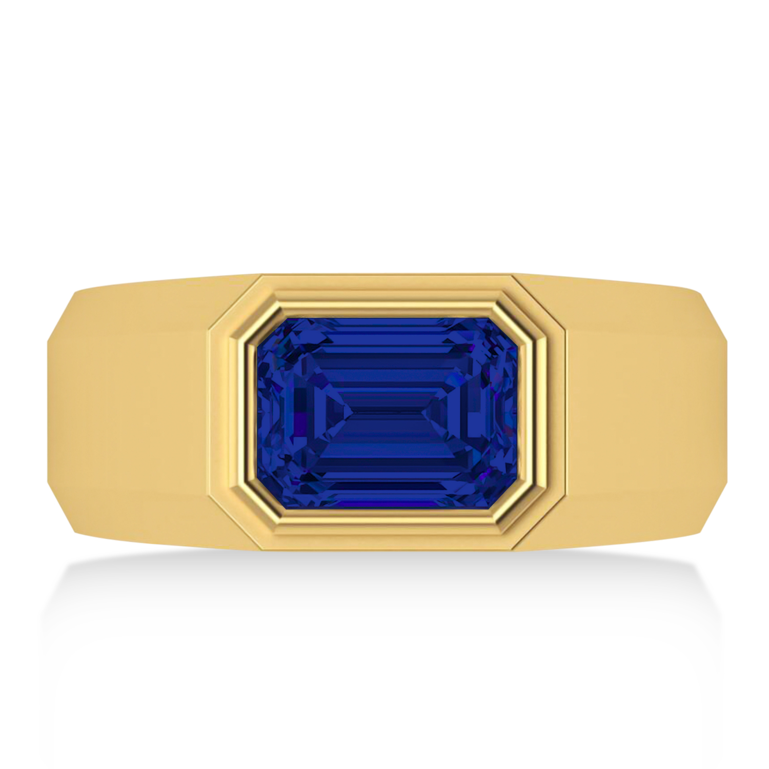 Blue Sapphire Solitaire Men's Engagement Ring 14k Yellow Gold (2.50ct)