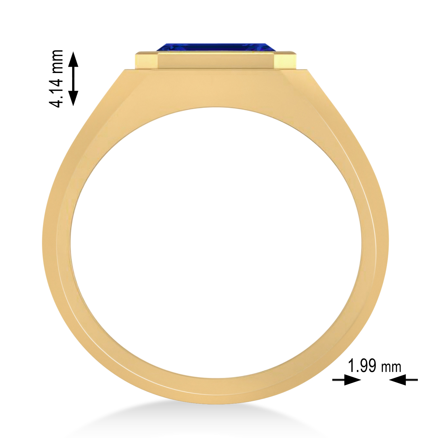 Blue Sapphire Solitaire Men's Engagement Ring 14k Yellow Gold (2.50ct)