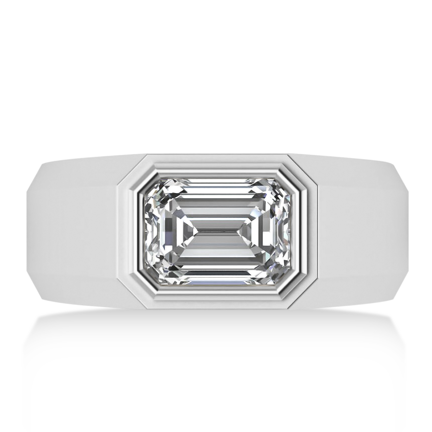 Lab Grown Diamond Solitaire Men's Engagement Ring 14k White Gold (2.50ct)