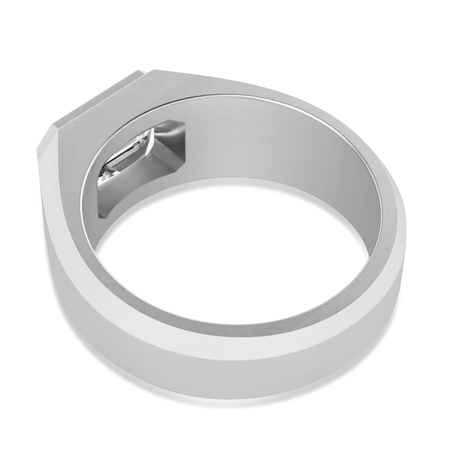 Lab Grown Diamond Solitaire Men's Engagement Ring 14k White Gold (2.50ct)