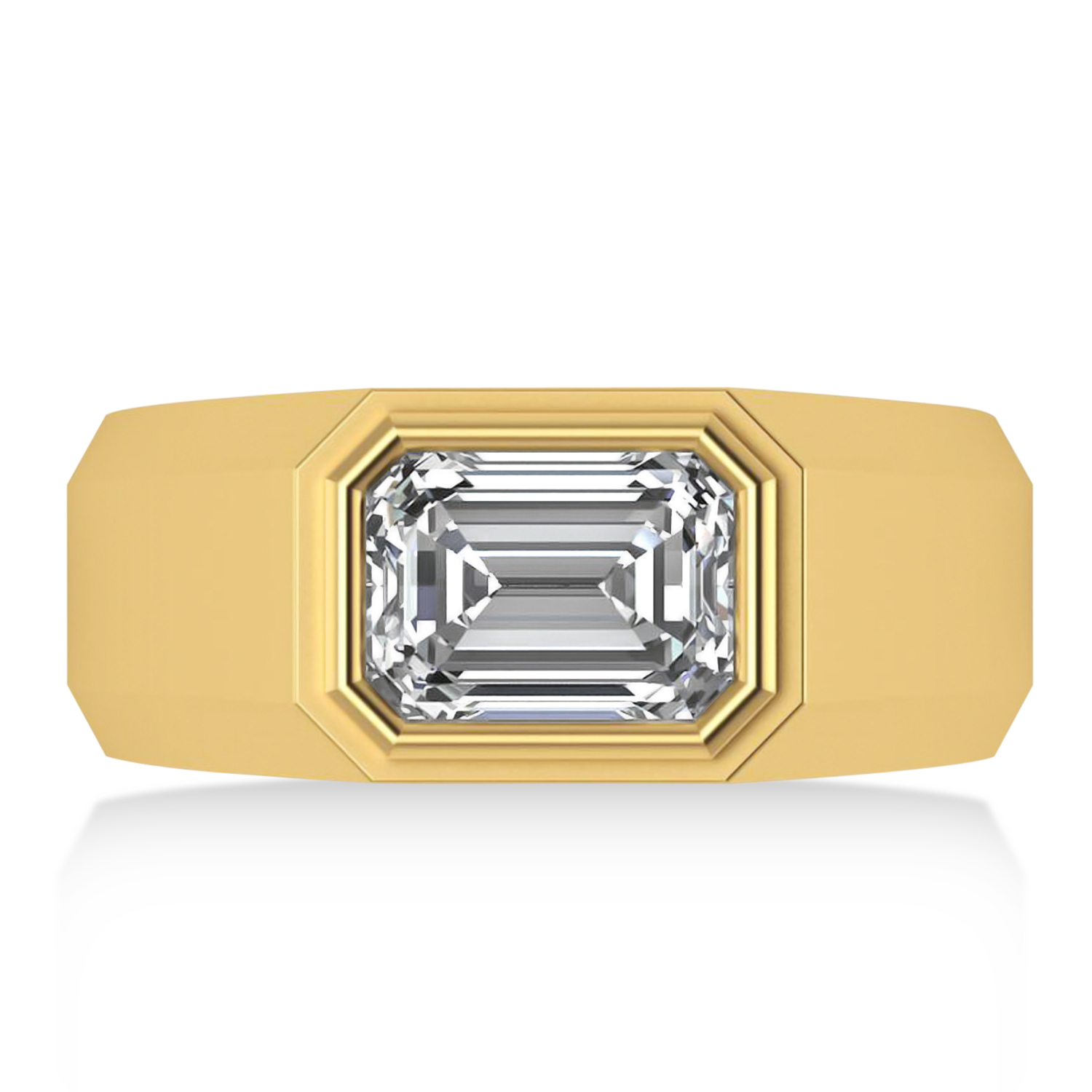 Lab Grown Diamond Solitaire Men's Engagement Ring 14k Yellow Gold (2.50ct)