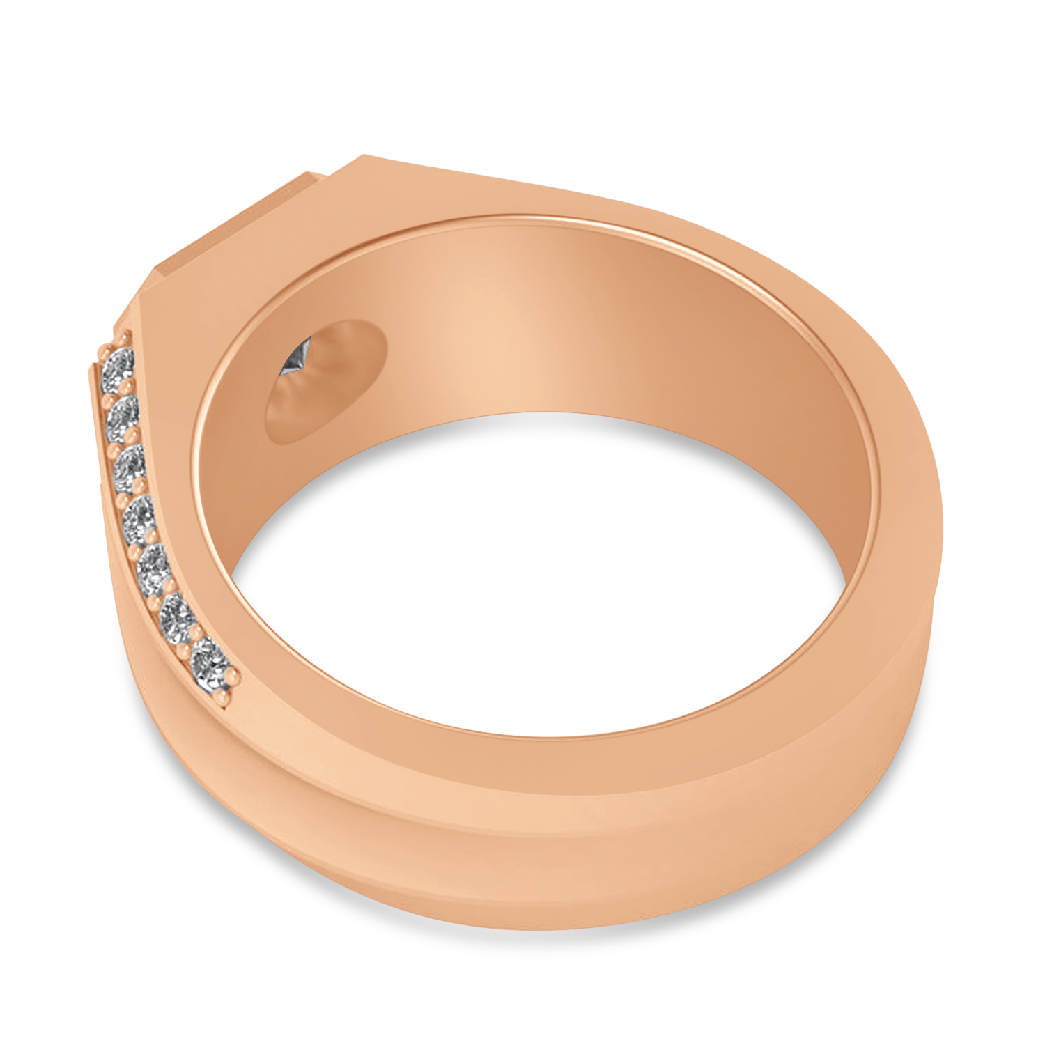 Lab Grown Diamond Accented Men's Engagement Ring 14k Rose Gold (2.06ct)
