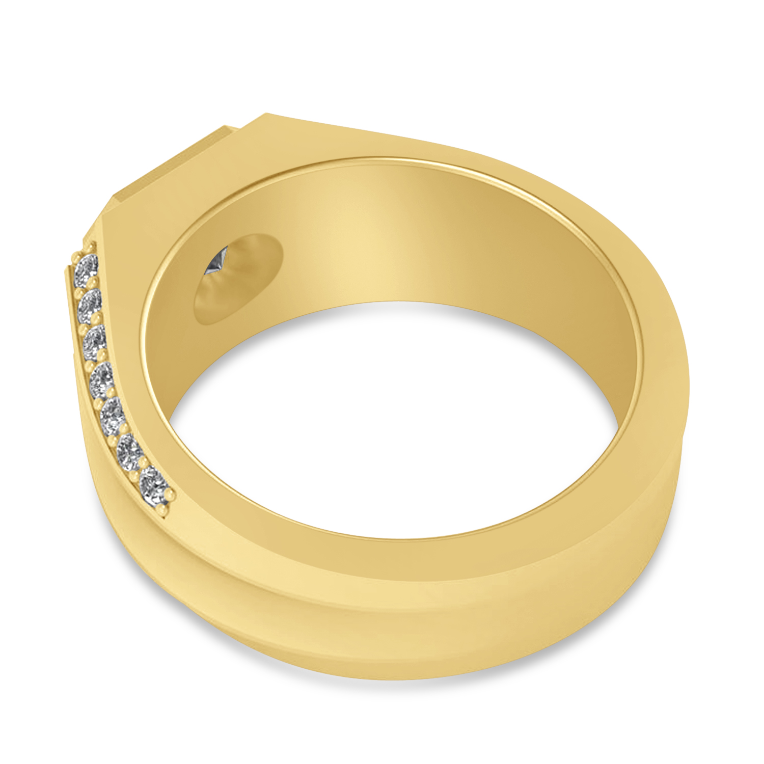 Lab Grown Diamond Accented Men's Engagement Ring 14k Yellow Gold (2.06ct)