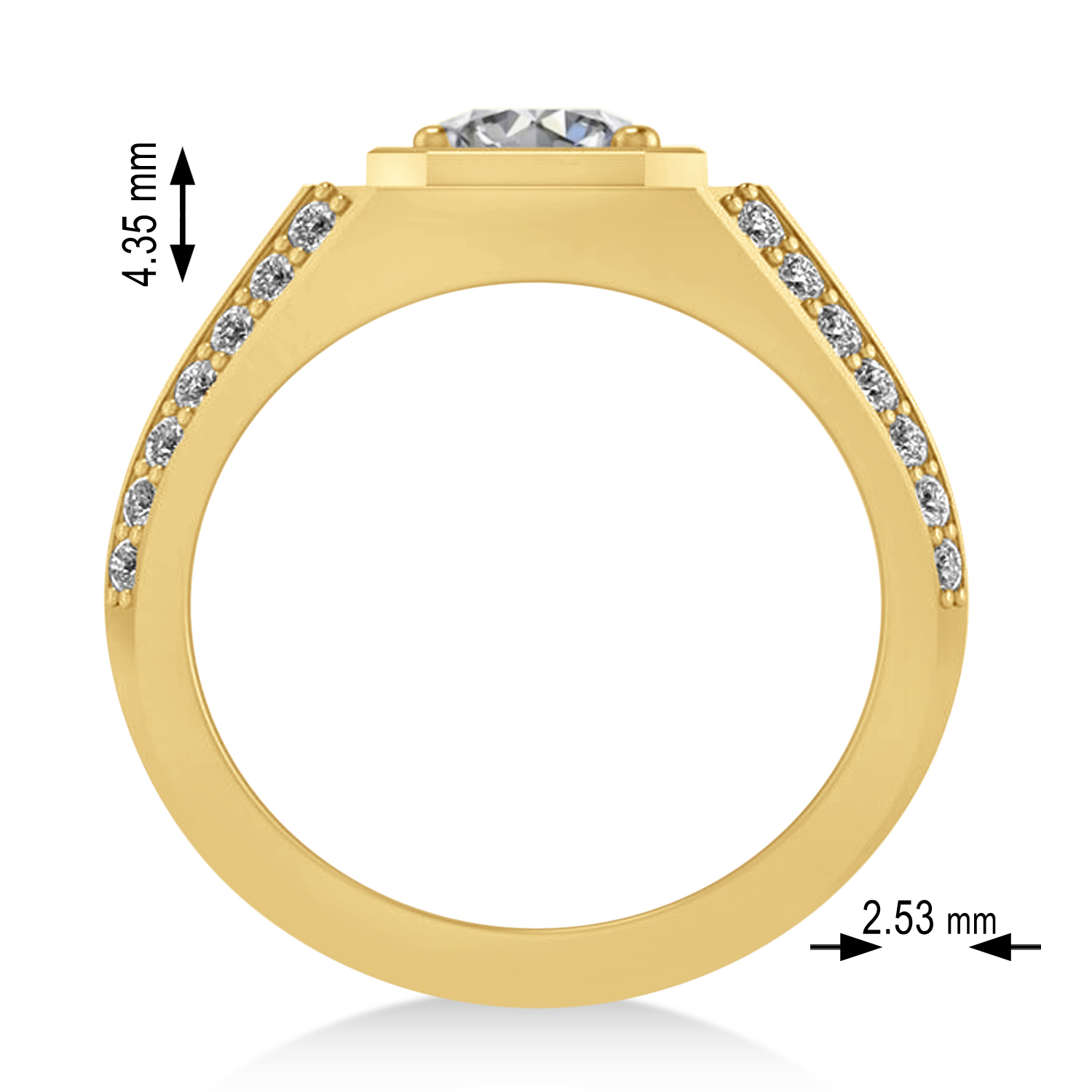 Lab Grown Diamond Accented Men's Engagement Ring 14k Yellow Gold (2.06ct)