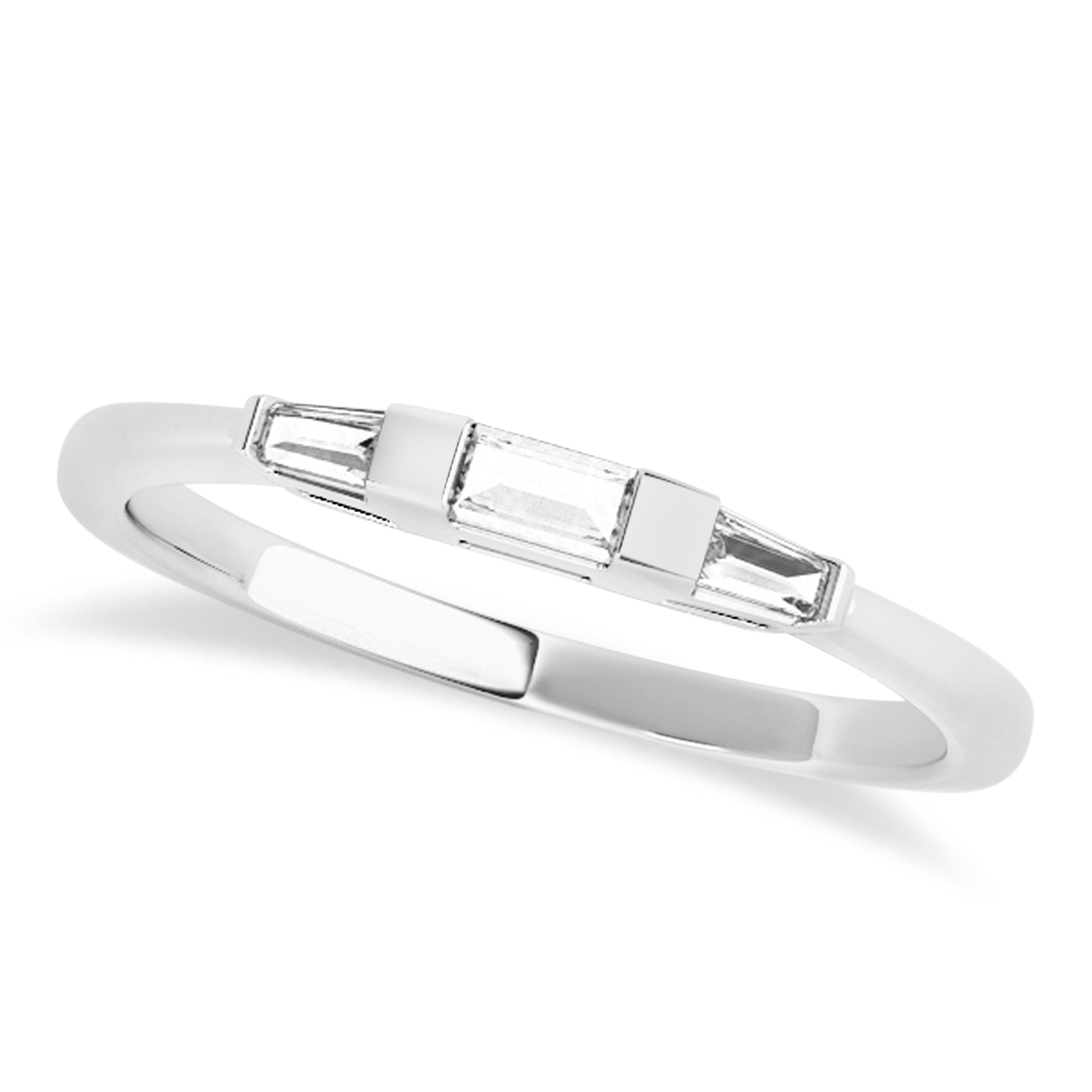 Tapered Baguette 3-Stone Amethyst Bridal Set Platinum (0.30ct)