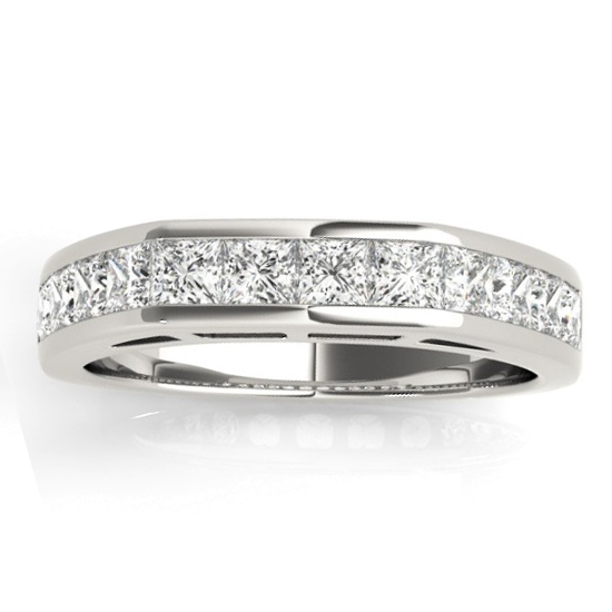 Diamond Princess-cut Channel Bridal Set 18k White Gold 2.20ct