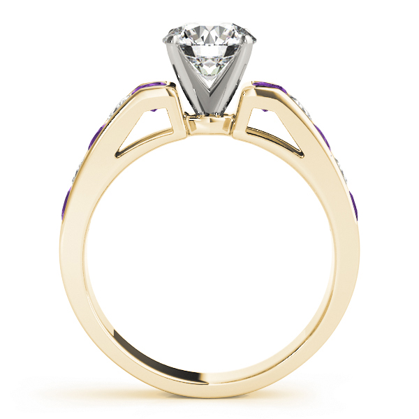 Diamond and Amethyst Accented Bridal Set 14k Yellow Gold 2.20ct