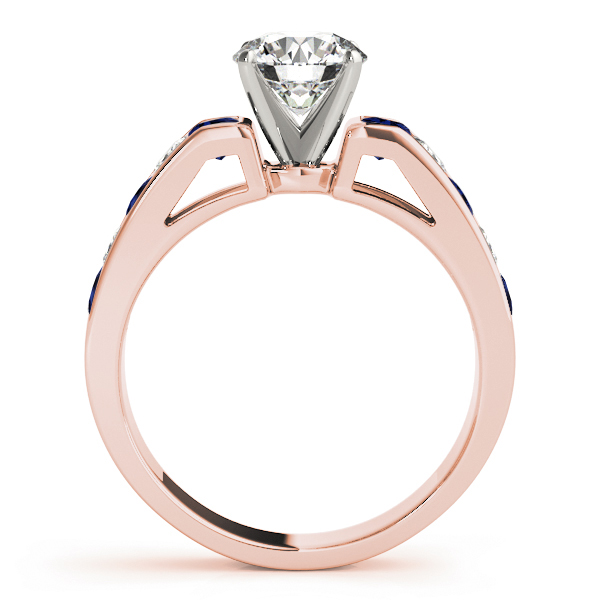 Diamond and Blue Sapphire Accented Bridal Set 14k Rose Gold 2.20ct